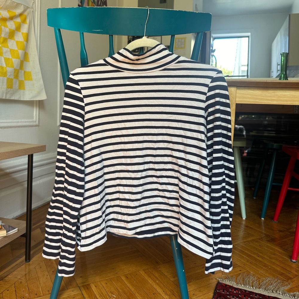 Women’s xs madewell color-blocked striped turtleneck top